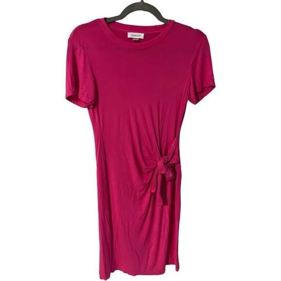 Calvin Klein front faux wrap in bright pink and a size 4 - Picture 2 of 6